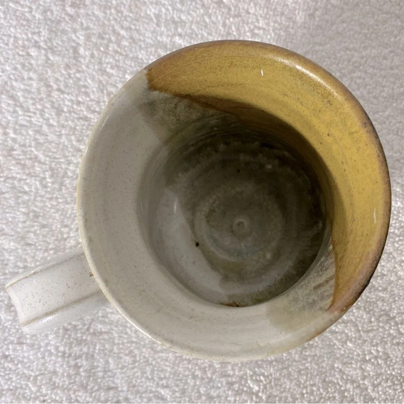 Vintage Ceramic Stoneware Cream Tan Pottery Mug Coffee Cup - Picture 10 of 13